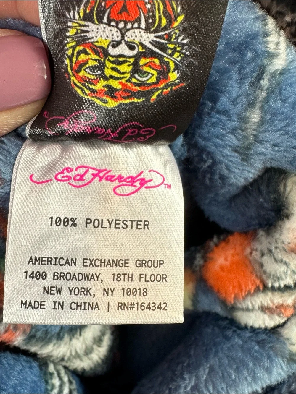 NWT ed hardy Printed Plush Oversized Throw retro rock glam whimsigoth streetwear